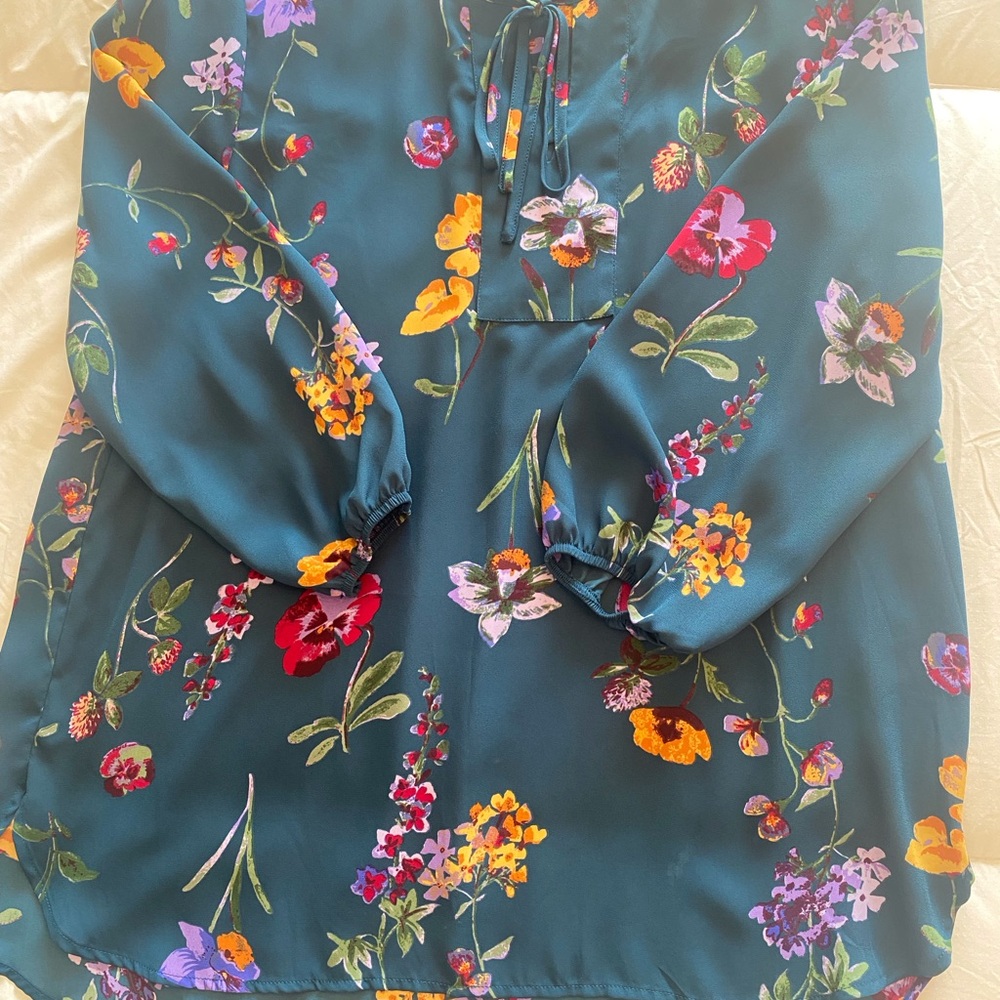 West Kei Floral Teal Women's Blouse